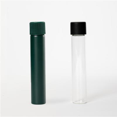 China Colorful Herb Glass Tube For Prerolls Kid Safe Cap Tube Glass Bottle 10ml Herb Blunt Container for sale