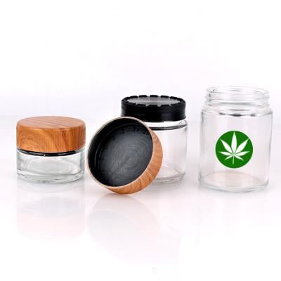 China High Quality Cbd Glass Weed Jar Food Making Glass Bottle 50ml Weed Glass Jar for sale