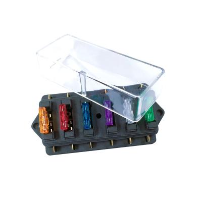 China Stylish Car Automotive Accessory For Vehicle Truck 12V 24V 6Way Car Circuit Flat Plate Fuse Box Waterproof Holder for sale