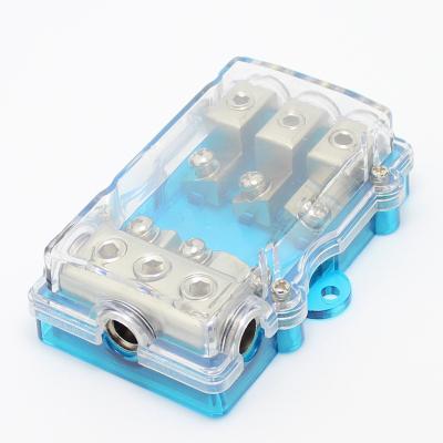 China Universal 3 Way Automotive 1 Out 60A 12V-24V Auto Car Vehicle Stereo Audio Power Fuse Box Holder Block for sale