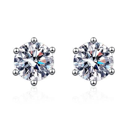 China Fine Jewelry CLASSIC 925 Sterling Silver GRA Certificated Diamond Moissanite Stud Earrings for sale