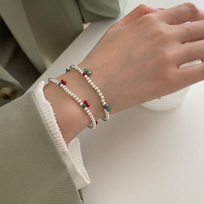 China Beautiful Cute Sweet Girls Cherry Bead Bracelet High Quality 925 Sterling Silver Women Hand Bracelet for sale