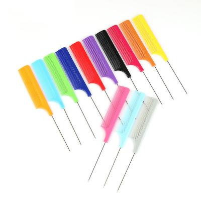 China Factory direct sales salon steel tail comb plastic needle comb hairdresser styling plastic comb pp large package for sale