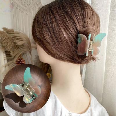 China High Quality Hair Decoration Cellulose Acetate Butterfly Hair Claw Smooth Clear Clips Small Pretty For Women And Girls for sale