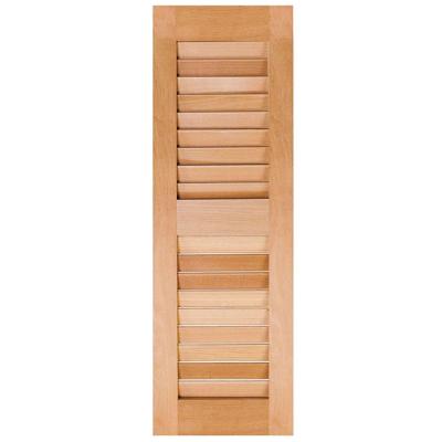 China Factory Traditional Custom Natural Wood Open Louvered Shutters for sale