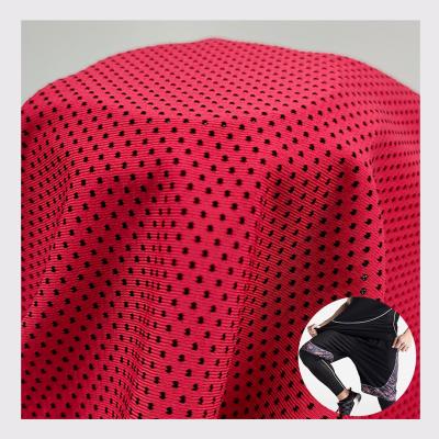 China Stretch Amazon Hit Red Color Printed Outdoor Poly Sports 160GSM Nylon Polyester Spandex Fabric for sale