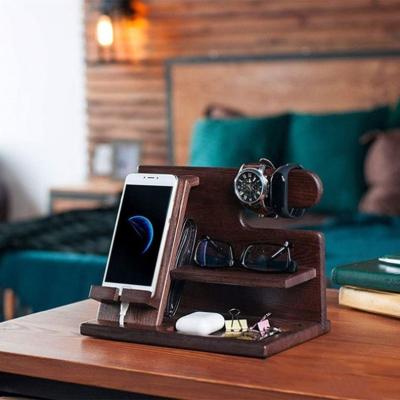 China Waterproof Wooden Docking Station and Phone Men Instruments for Watch Wallet Key Organizer Holder Travel Idea Male Instruments for sale