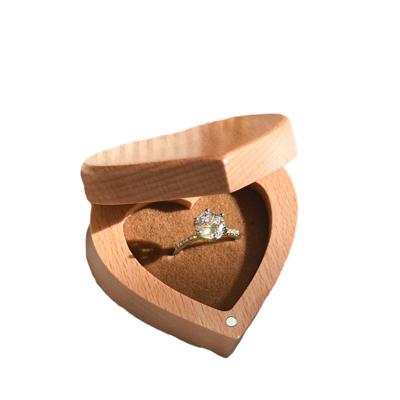 China Eco-friendly Custom Engraving Small Black Walnut Wedding Name Date Gift Ring Wooden Box for sale