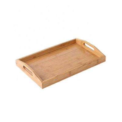 China Hotel Home Eco-Friendly Simple Rectangular Porcelain Rolling Wood Serving Wood Panel Wood Serving Trays Woodland Serving Storage Trays Bamboo for sale