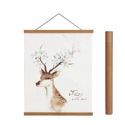 China Custom Size Eco-friendly Solid Wood Magnet Material Strong Poster Frames Magnetic Hanger Poster Hangers for sale