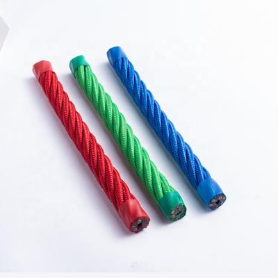 China Steel + PP/PET/PA 6 Strand Braided Combination Rope For Playground Rope Tower for sale