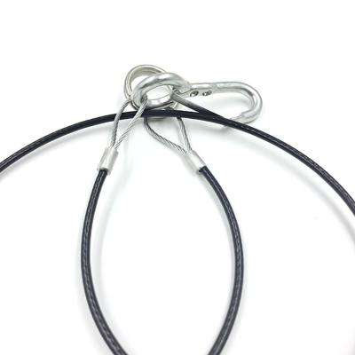 China Plastic Coated Lifting Tool Wire Rope Rigging With Carabiner Can Be Customized for sale