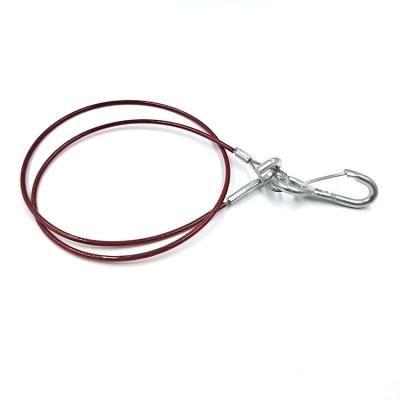 China Lifting Tool Customized Plastic Coated Wire Rope Sling With Carabiner for sale