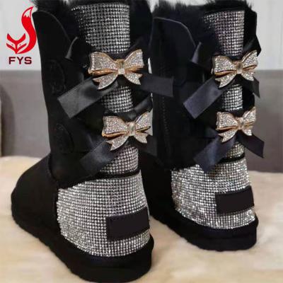 China Wholesale Outdoor Medium Faux Stone Boots Fashion Trend Snow Winter Luxury Fur Boots For Women for sale