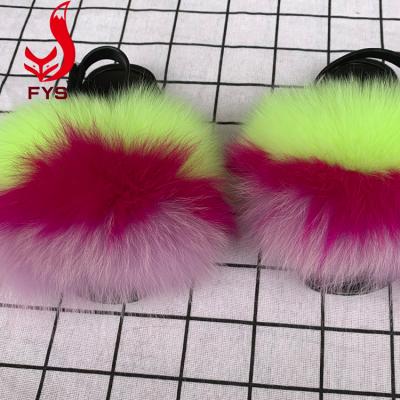 China Real Size Women Girls and Kids Summer Breathable Fox Raccoon Fur Custom Made Zippers and Purse Set for sale