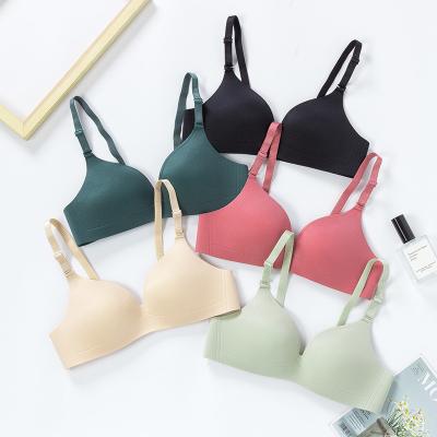 China Push-up New Traceless Simplicity Underwear Push Up Bra Multicolor Optional One-piece Removable Shoulder Belt  Wireless Bra for sale