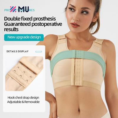 China Anti-Bacterial OEM Adjustable Chest Strap Post Surgery Vest Breast Faja Post Operative Bra Shapewear for sale