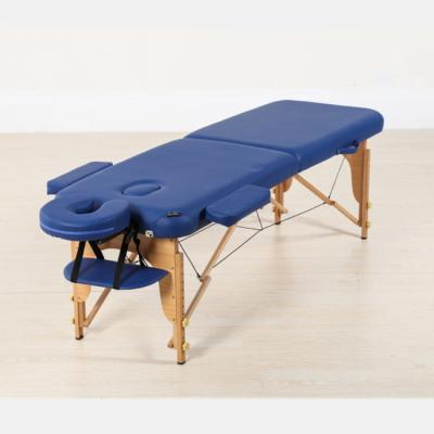 China Popular Best Price 2 Section Wooden Spa Massage Table for sale