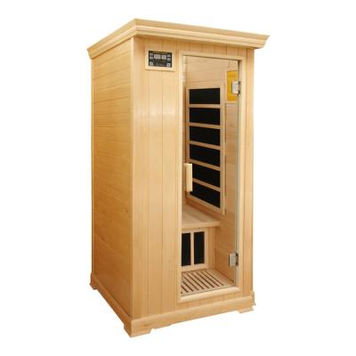 China Hot Sale 1 Person Hemlock Infrared Computer Control Panel Sauna Room for sale