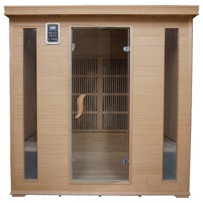 China Computer Control Panel Good Prices Solid Wood 4 Person Steam Sauna Dry Room for sale