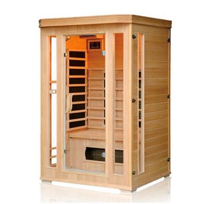 China Computer control panel and ceramic heater good quality 2 person carbon ozone infrared sauna room for sale