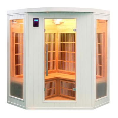 China Canadian White Paint Corner Heater Carbon Fiber Computer Control Panel Far Infrared Dry Hemlock Sauna Room for sale