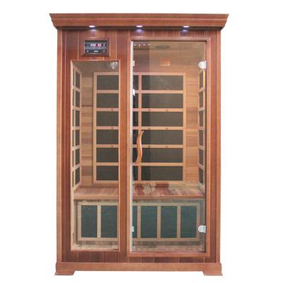 China Computer Control Panel 2 Person Luxury Far Infrared Red Cedar Sauna Room for sale