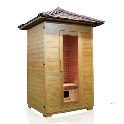 China Best Price 2 Person Computer Control Panel Computer Hemlock Outdoor Infrared Sauna Room for sale