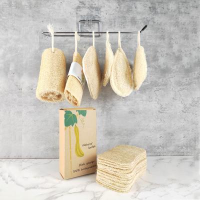 China All Logo Natural Natural Biodegradable Kitchen Loofah Sponge Brush Custom Pad for sale