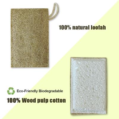 China Sustainable Eco-Friendly Biodegradable Cellulose Compressed Kitchen Wash Dish Loofah Cleaning Sponge for sale