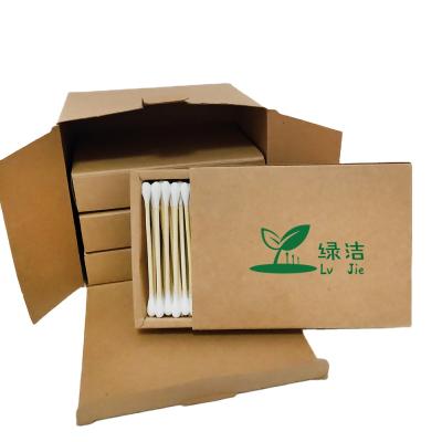 China Wholesale Organic Biodegradable Bamboo Makeup Stain Cotton 100pcs*4pack Swab Ear Cleaning for sale