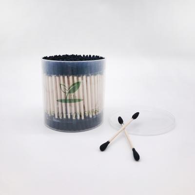 China Cleaning Items Accept OEM Bamboo Charcoal Cotton Swab Stick 200pcs Per Box for sale