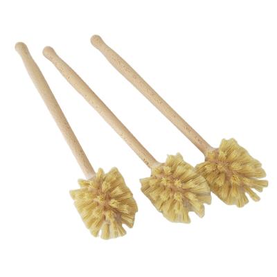 China Sustainable Biodegradable Cleaning Tools Sisal Fiber Toilet Brush With Wooden Handle for sale