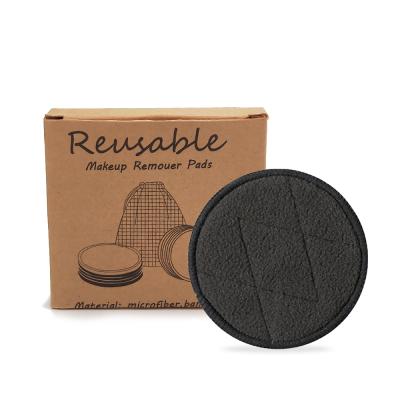 China Bamboo Double Sides Charcoal Fiber Round Pad Makeup Wash Cleansing Bamboo Face Remove Cotton Pad for sale