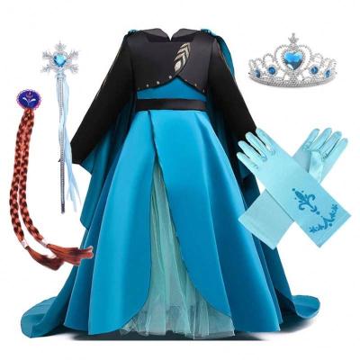 China New Coronation Luxury Queen Elsa 2 Girl Elsa Dress Up For Children Dress for sale