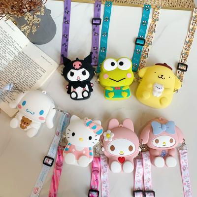 China Wholesale New Arrival Lovely Girl's Small Mini Coin Purse Cartoon Lovely Key Storage Bag My Melody Cinnamoroll Silicone Wallet Waterproof for sale