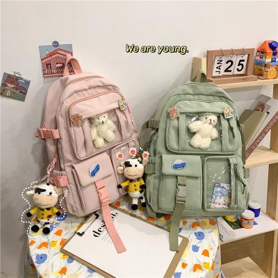 China Cute INS Waterproof Hot Selling Nylon Bag Increasing School Backpacks Tend School Bags For Teenagers Book Bagpack Middle School for sale