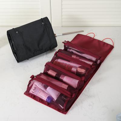 China Fashion Carry Lazy Detachable Folding Lazy Detachable Travel Makeup Storage Wash Bag Four Large Capacity for sale