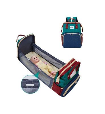 China With Mummy's Custom Travel Baby Bag USB Fashion Oxford Fashion Baby Backpack Multifunctional Diaper Bag With Changing Station for sale