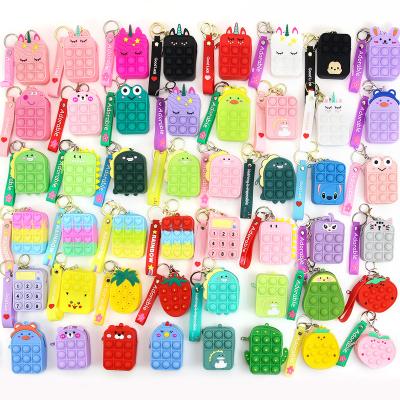 China 40+ Waterproof Shape Push Bubbles Fruit Coin Purse Kids Wallet Ladies Bag Kawaii Busty Person Toy for sale