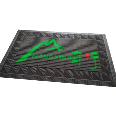 China Anti-Bacteria Delight Logo Rib Door Mat Custom Made Ground Protector for sale