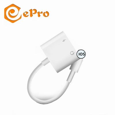 China Mobile Phone EPro 2 in 1 Adapter Earphone Music Charger Audio Adapter for iPhone for USB Cable Headset Adapter for sale