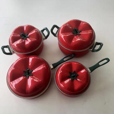 China Sustainable Enamel Casserole Sets Sold Well In South America Enamel Cooking Pots ollas kit 3 panelas tomatoes de peltre for sale