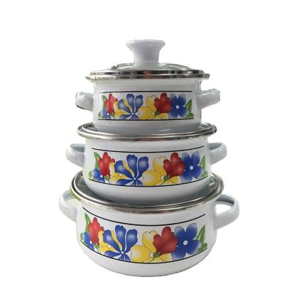 China Enamel Casserole 12/14/16 Mini Enamel Pot South America Enamel Baby Pot Sustainable for sale