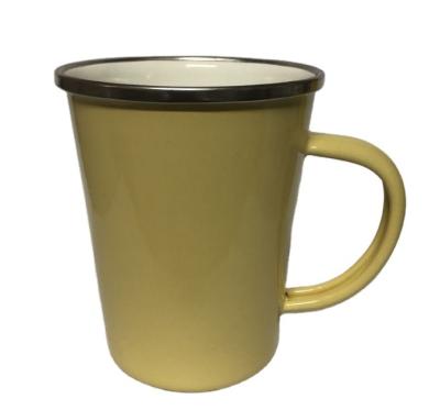 China Mug 12OZ 16oz 18OZ Enamel Mug 12OZ 16oz 18OZ Enamel Metal Mug Beer Cup Viable Milk Mug Matte Gray Black Mug Spotted for sale