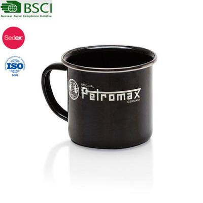 China Sustainable Logo Printing Custom Enamel Tin Cup Food Safety With Enamel Camping Sets High Quality for sale