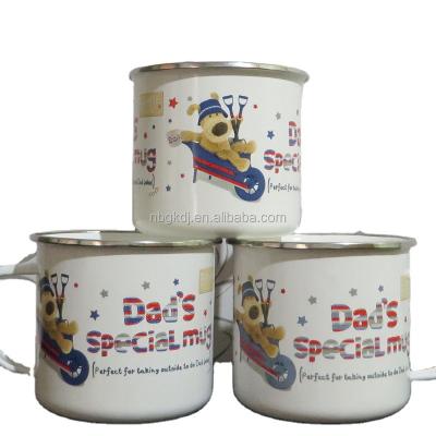 China Stocked Custom Enamel Mugs Dog Coated Mugs for sale