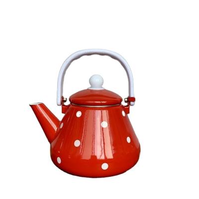 China Sustainable Fashion Enamel Tea Kettle with Decal for sale