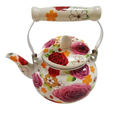 China Brief Heat Resistant And Large Capacity Sustainable Enamel Tea Kettle for sale