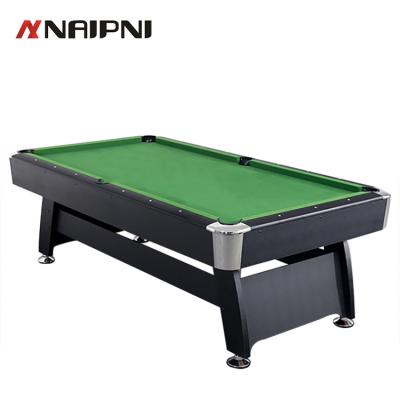 China Angle+leather Nai Pin factory price aluminum pool table 7/8/9 foot snooker pool tables with ball return system for sale